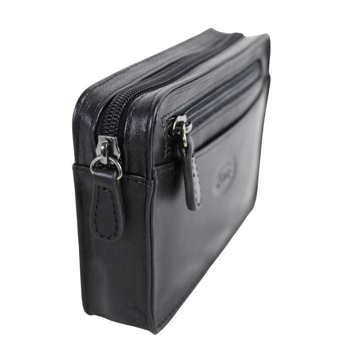FRANCINEL pochette en cuir souple pour ceinture r f 1151 noir Noir