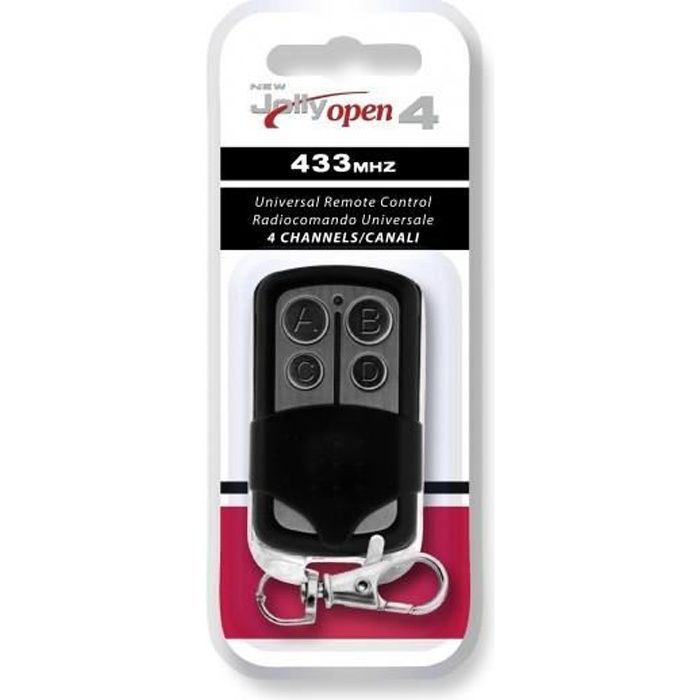 TELECOMMANDE UNIVERSELLE DE PORTAIL 433.92 MHZ COPIEUSE 4 CANAUX