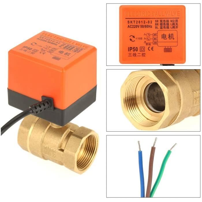 Valve à Billes Motorisée DC 12V DN40 G1.5 - Actionneur Silencieux Pour HVAC Et Plomberie