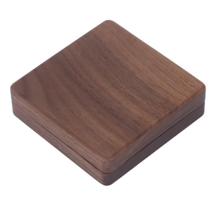 Boîte à Bijoux En Carton Kraft - 9 X 9 Cm - Noire - Avec Insert En Mousse - Pour Colliers, Bracelets, Boucles D'oreilles - Idéale Cadeau - 7
