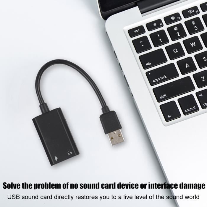 Carte Son Externe USB 6 En 1 5.1 | Convertisseur Audio Aluminium Pour PC & Ordinateur Portable