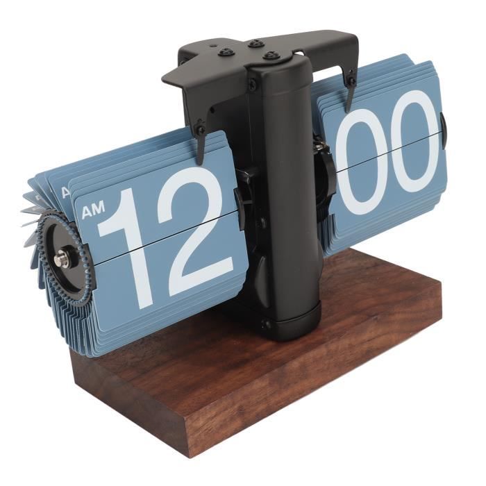 Horloge Numérique Rabattable Rétro Européenne - Horloge Mécanique à Engrenage Alimentée Par Batterie Pour Bureau