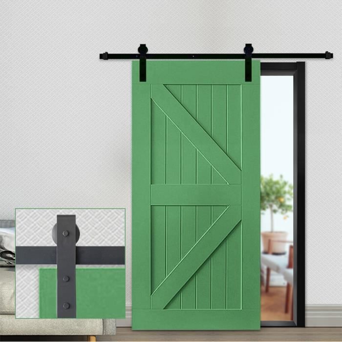Jeobest 244cm Tringle Rail Porte Coulissante Suspendu Systeme De