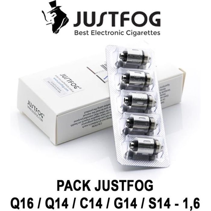 5 Rsistances JUSTFOG Q16 1,6 Ohm pour Q16 - Q14 - C14 - G14 - S14.  Certifi AUTHENTIQUE - Cdiscount Au quotidien