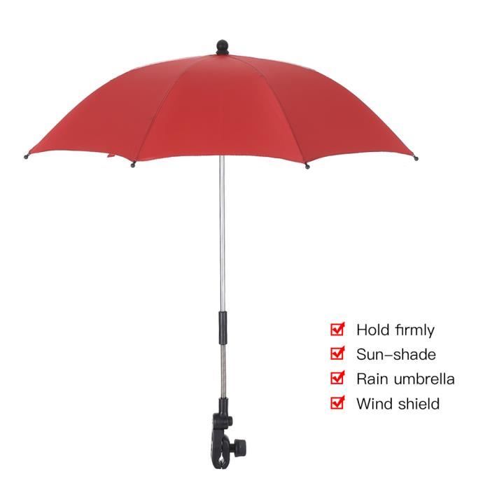 Parapluie De Chaise à Pince Universelle - Ø 80 Cm, Ajustable 360°, Anti-UV, Pour Chaise Plage, Poussette, Fauteuil (Noir, Bleu, Rose)