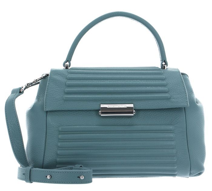 Sac à Épaule MANDARINA DUCK Mellow Leather Hobo 'Mistral' - Cuir Veau Bleu - Neuf