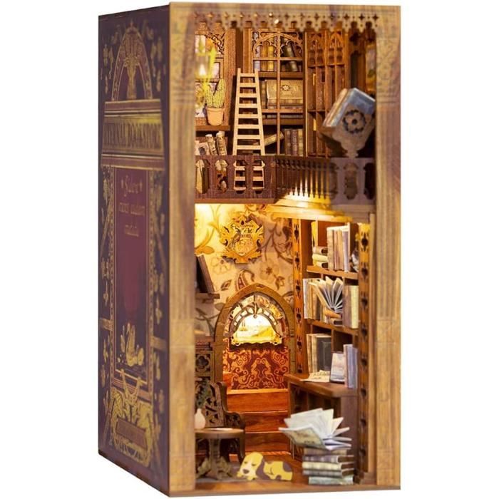 Serre-livres en bois 1 paire de support de livre de bureau en hêtre allemand antidérapant (Buche-A), tête carrée en noyer noir