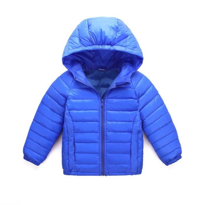 Doudoune Court Enfant Garçon Fille Hiver Capuche Mince ...