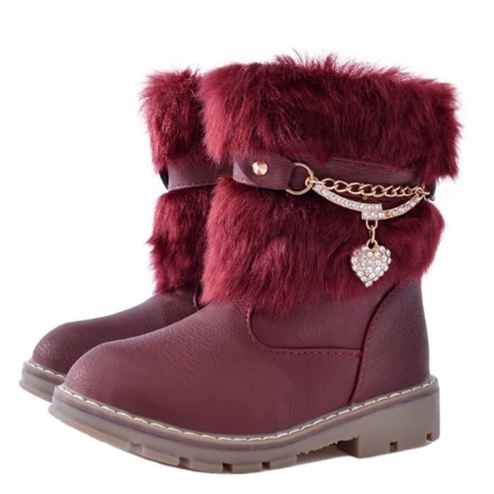 Hiver Bottes Filles Peluche Durable Enfants Bottines BJ-XZ099Rouge31 Rouge  - Achat / Vente botte - Soldes° dès le 15 juillet ! Cdiscount