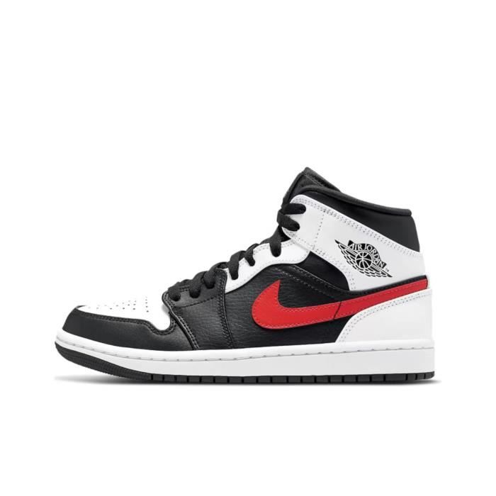 Chaussures de basket Nike Air Jordan 1 Mid Blanc Lacets Adulte Homme Cdiscount Sport