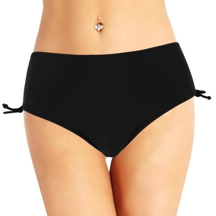 slip de bain noir femme