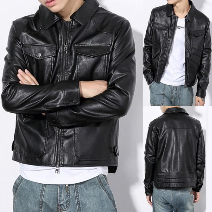 qualité stable nouvelle collection prix imbattable Taille Plus Blouson Simili Cuir Homme Perfecto Moto Style Zippée ... qualité stable nouvelle collection prix imbattable Taille Plus Blouson Simili Cuir Homme Perfecto Moto Style Zippée ...