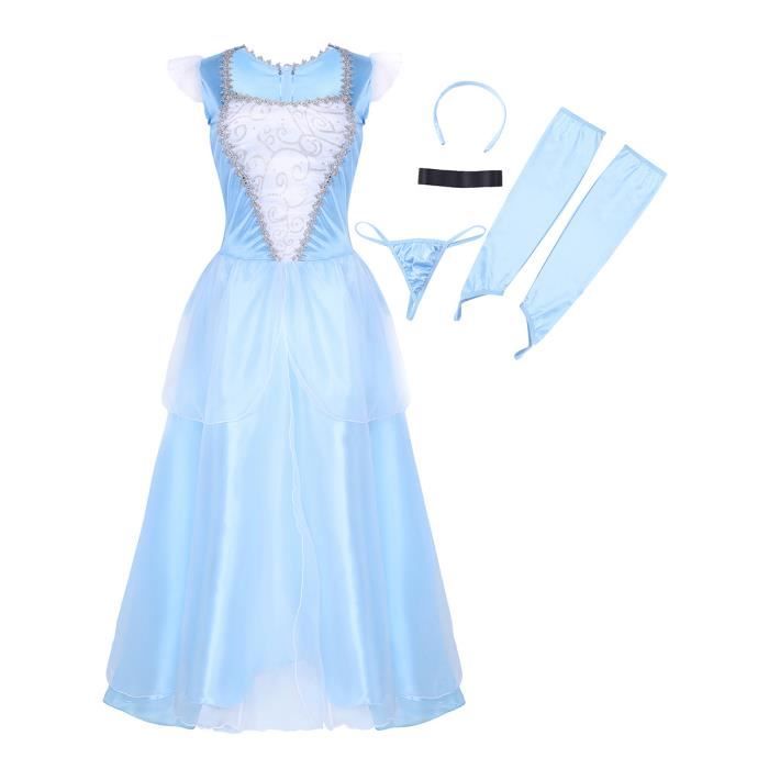 Deguisement Princesse Femme Halloween Noel Costume Cendrillon Robe Soiree Cocktail Sans Manches Anniversaire Mascarade Spectacle Cdiscount Jeux Jouets