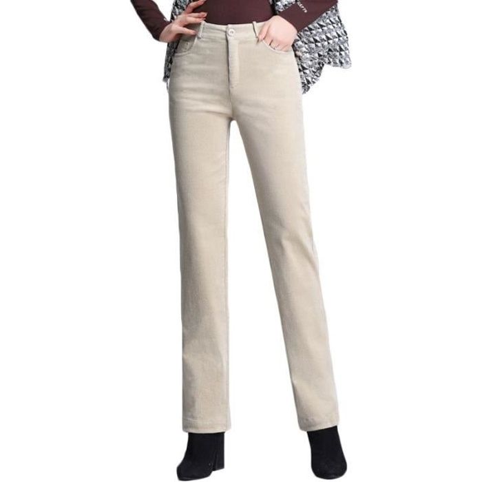 Pantalon droit best sale velours femme