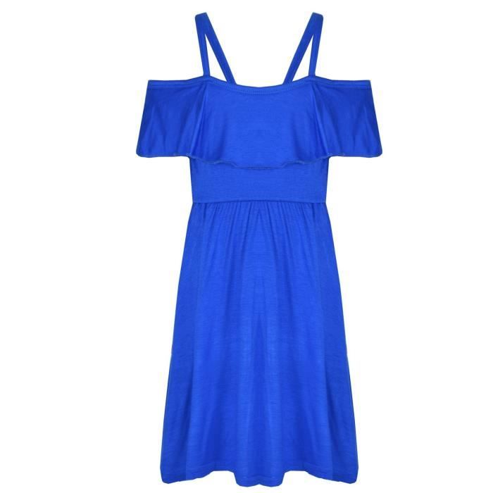 Robe Enfant Fille épaules Dénudées Bleu Sirène - Taille XS - Neuf Sans étiquette