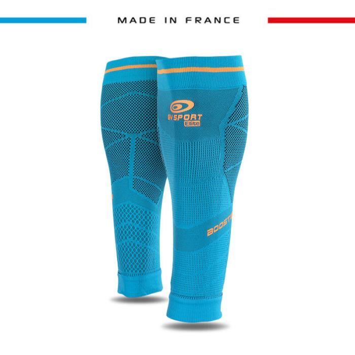 BV Sport Booster Elite EVO2 - Manchons De Compression Gris/Orange - Performance Et Récupération