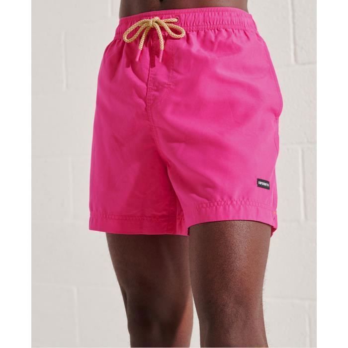 Short de bain Superdry Water Volley rose fluo Rose fluo