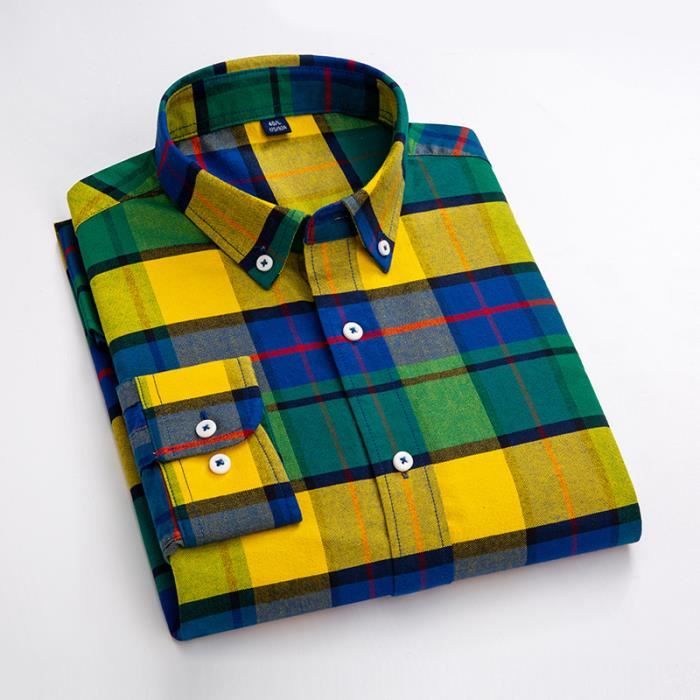 Chemise a sales carreaux jaune
