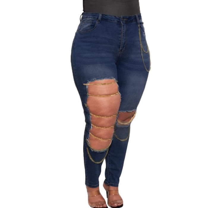 Jean troué outlet grande taille femme