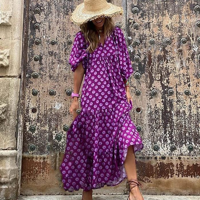 Robe longue sale manche trois quart
