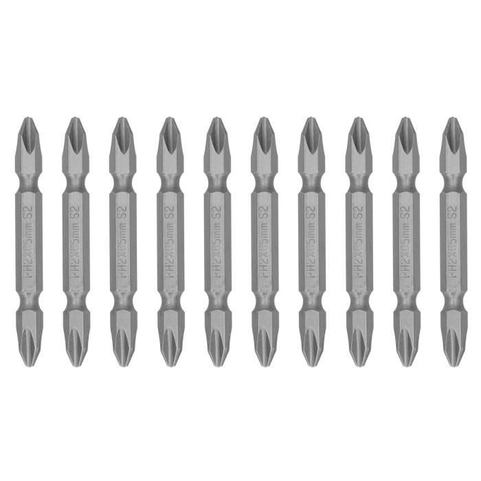 Lot De 10 Embouts De Tournevis Cruciformes à Double Tête S1/4 200 Mm