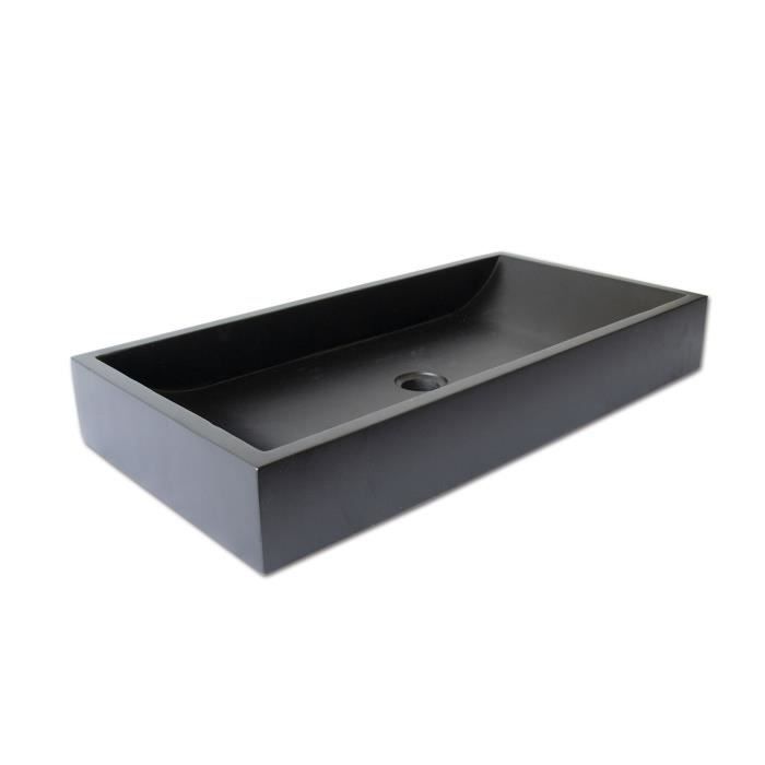 vasque a poser effet beton noir boreal cdiscount bricolage
