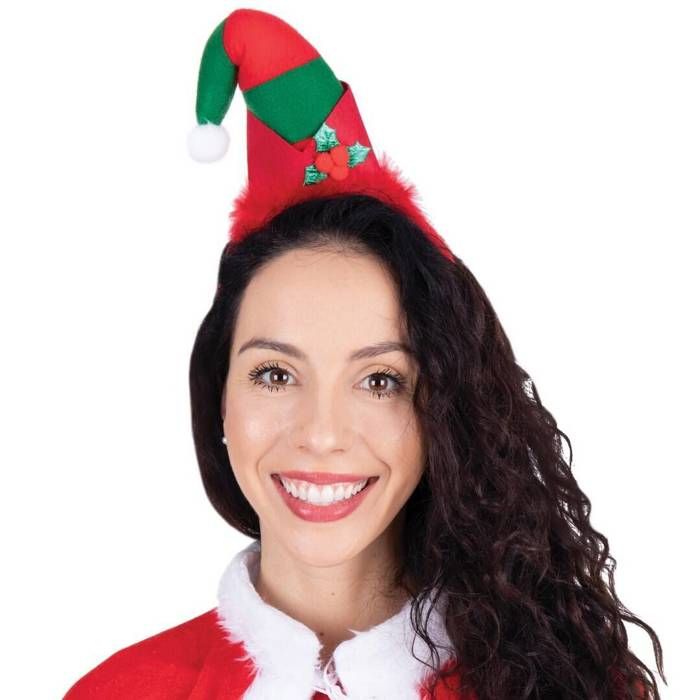 Costume Lutin Femme – Tablier Noël, Bonnet, Serre-tête, Chaussures, Bracelets Clochettes, Chaussettes – Cosplay Adulte