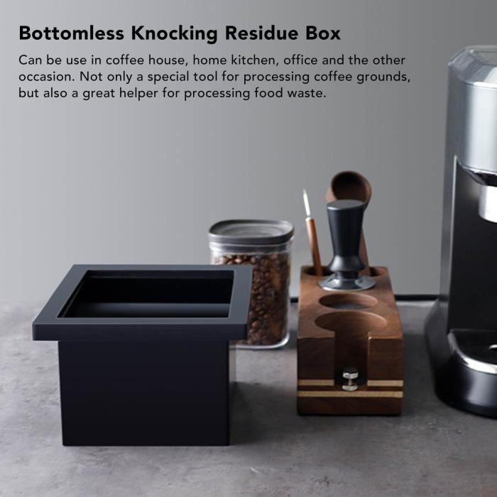 Boîte à Café En Bois Avec Barre De Frappe Amovible - Rangement Marc De Café - Pour Machine Expresso - Déco Utile Cuisine