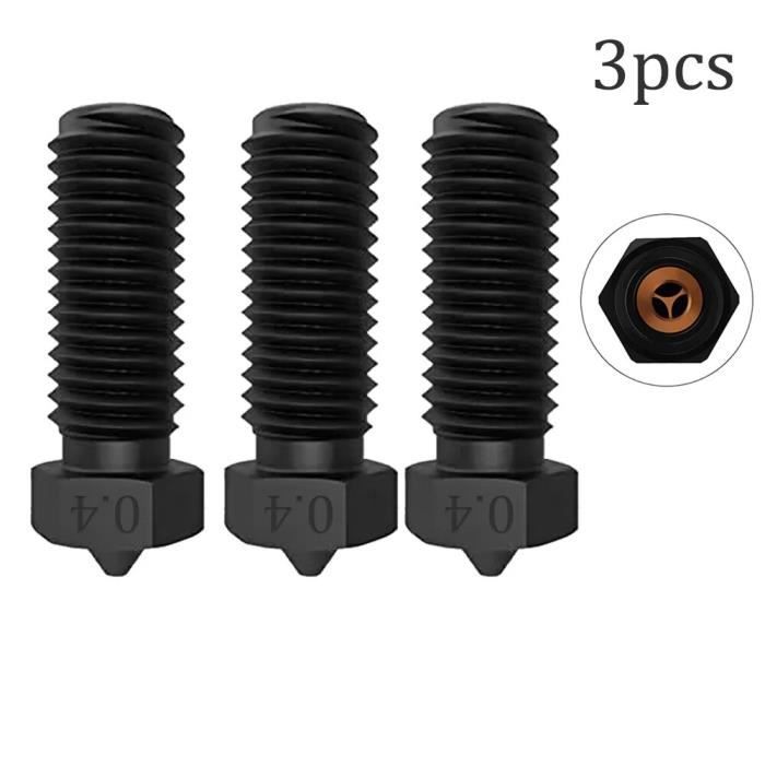Buse En Acier Trempé Intégrée 1mm Avec Gorge Alliage Ti Pour Ender 3 V3 - Lot De 2 Pièces