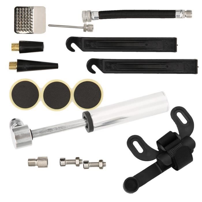 Kit Réparation Vélo 14 En 1 WEEKSUN - Pompe Mini + Coupe-Chaîne + Rustines