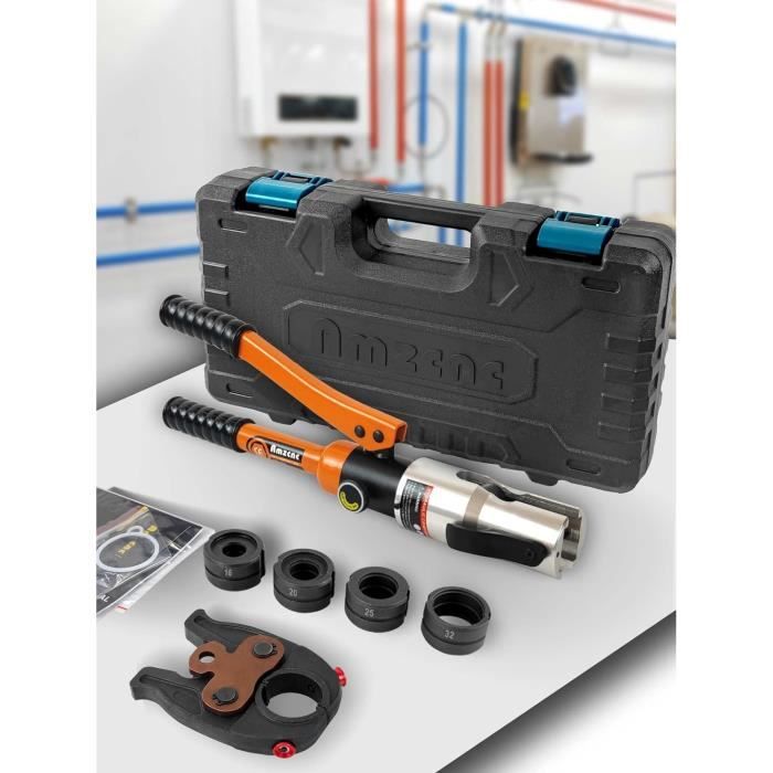 Presse à Sertir Hydraulique Avec 7 Mâchoires - Outil Pour Tuyaux A/C, Aluminium, Neuf