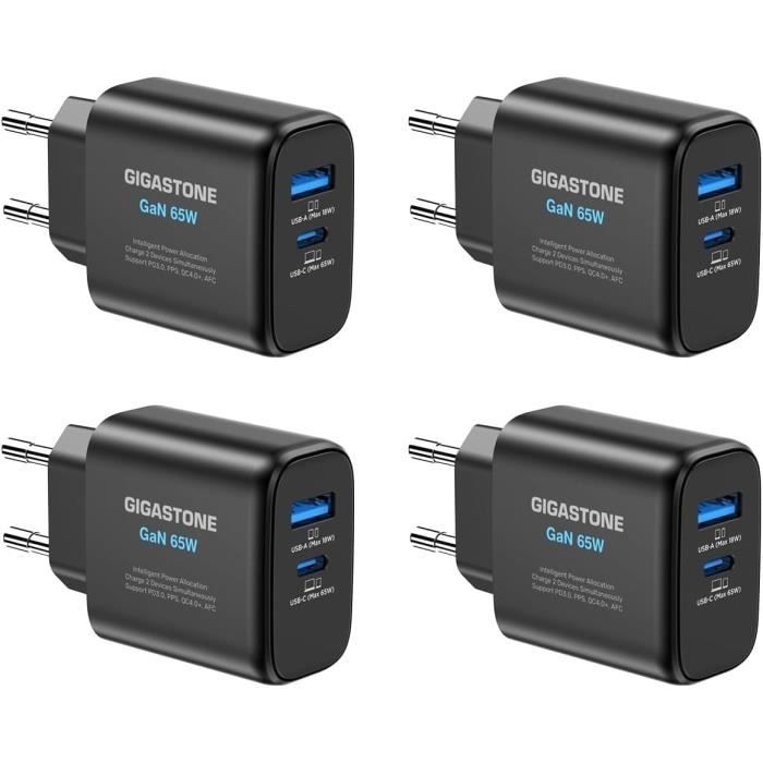 Chargeur USB C 65W 3-Ports GaN III Rapide PD3.0 Avec Câble 240W 1,8M - Compatible MacBook, IPhone, Samsung