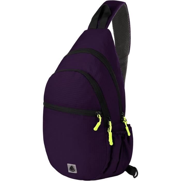 Sac Bandoulière HOTUT - Sac De Poitrine Imperméable, Port Pour écouteurs, Multi-poches, Sport/rando