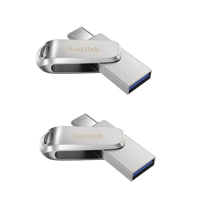 2PCS Clé USB à double connectique USB Type C et USB Type A SanDisk Ultra Luxe pour les appareils USB Type C paquet de deux - vue 2