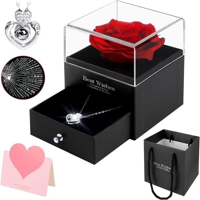 Jisrcha Rose Eternelle Cadeau Femme, Rose Eternelle Préservée avec Tige, Rose Artificielle Rouges pour Maman, Épouse, Meilleure Amie, Fleur Eternelle Noel Cadeau Saint-Valentin, Cadeau Fete des Meres Jisrcha Rose Eternelle Cadeau Femme, Rose Eternelle Préservée avec Tige, Rose Artificielle Rouges pour Maman, Épouse, Meilleure Amie, Fleur Eternelle Noel Cadeau Saint-Valentin, Cadeau Fete des Meres