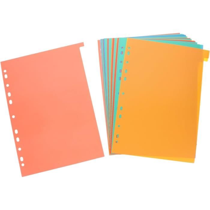 Intercalaires à Onglets A5 Transparents - Lot De 5 Feuilles Mobiles Pour Classeurs, Carnets, Agendas - Organisation Bureau/école