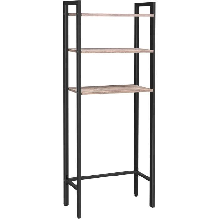 Étagère Salle De Bain Avec Portes - Dimensions 171x59.6x25.3 Cm, Blanc - Armoire Rangement WC, Machine à Laver, Produits D'entretien - 7