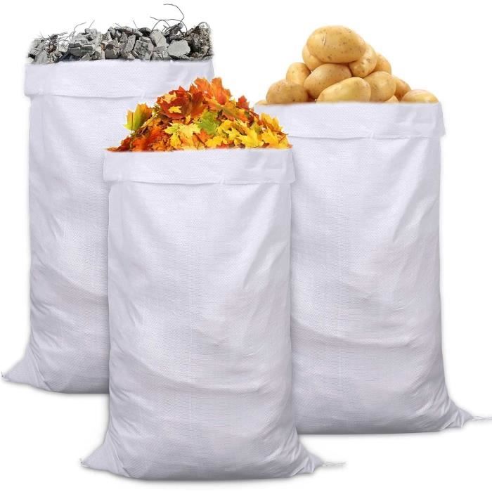 Lot De 30 Sacs à Gravats WOPPLXY 60x40 Cm - En Polypropylène Résistant, Avec Cordon, Pour Chantier, Sable, Terre - 7