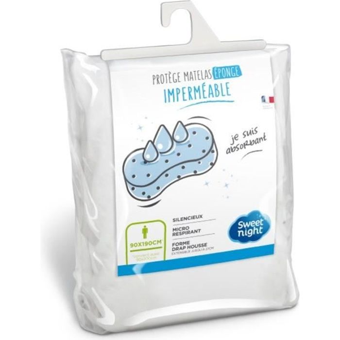 Prot/ège Matelas Imperm/éable Lavable en Machine Anti Acariens Sweethome 140x190//200 cm Souple et Silencieux Bouclette 100/% Coton Forme Drap Housse
