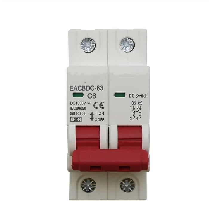 Disjoncteur MCB 2P Pour Solaire - 6A à 63A, 400V, Neuf, Marque Générique