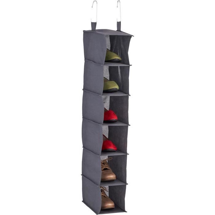 Lot De 2 étagères Suspendues En Tissu Navaris - 6 Compartiments, Pliables, Pour Vêtements, Chaussures, Accessoires - 3