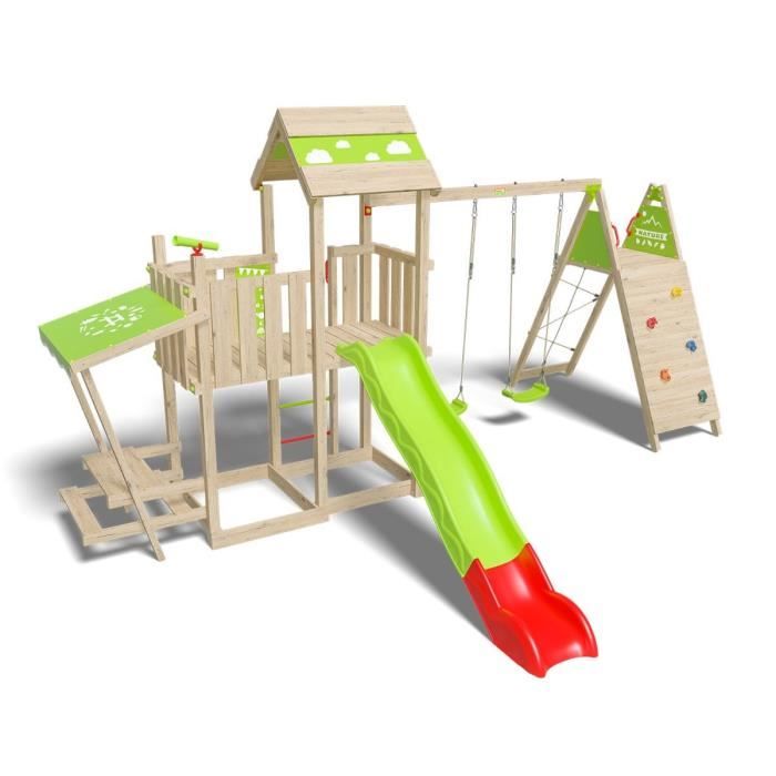 Aire de jeux en bois TRIGANO ZESTY XPRESSION XL - 14 enfants - Blanc - 300 kg - Extérieur