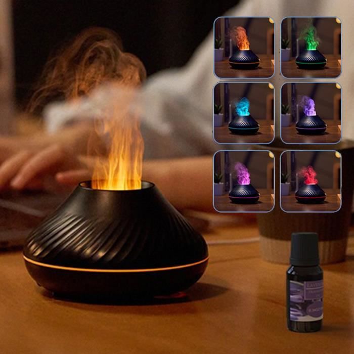 Humidificateur D'Air Flamme Taruor – Blanc (ou Noir) Avec Diffuseur D'Arôme