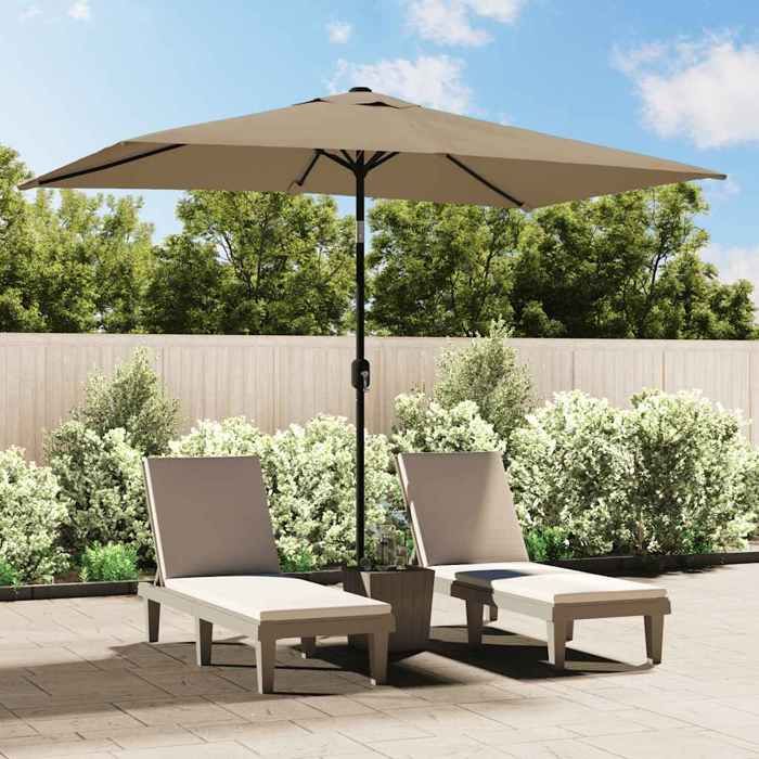 vidaXL Parasol dExtérieur avec Mât en Métal Pare-soleil de Patio Abri de Soleil Parasol de Plage Jardin Terrasse Balcon 44502