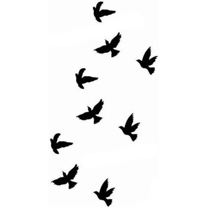Xm2184 Tatouage Temporairetatouage éphémère Oiseau Pour Femme Homme Enfant Fille Tatoo Tattoo Temporaire Waterproof Par