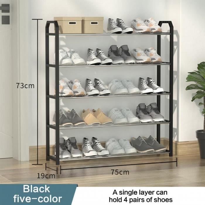 Étagère à Chaussures Kottwca 9 Niveaux - Métal Noir - Capacité 55-60 Paires - Rangement Entrée/Salon