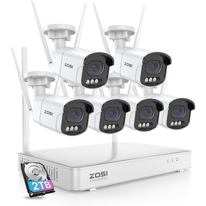 ZOSI 2,5K 8CH NVR Kit Vidéo Surveillance sans Fil avec 4MP Caméra WiFi