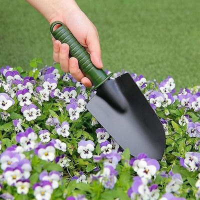 Kit De Jardinage TOOLUTION Avec Boîte De Rangement - Ensemble De 4 Outils Robustes : Binette, Râteau, Pelle Et Fourche, Manches Anti-Dérapantes Pour Creuser, Désherber Et Planter