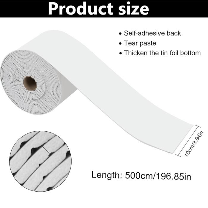 Moulure De Protection Autocollante Blanche - Plinthe Souple Flexible - 6 Mètres