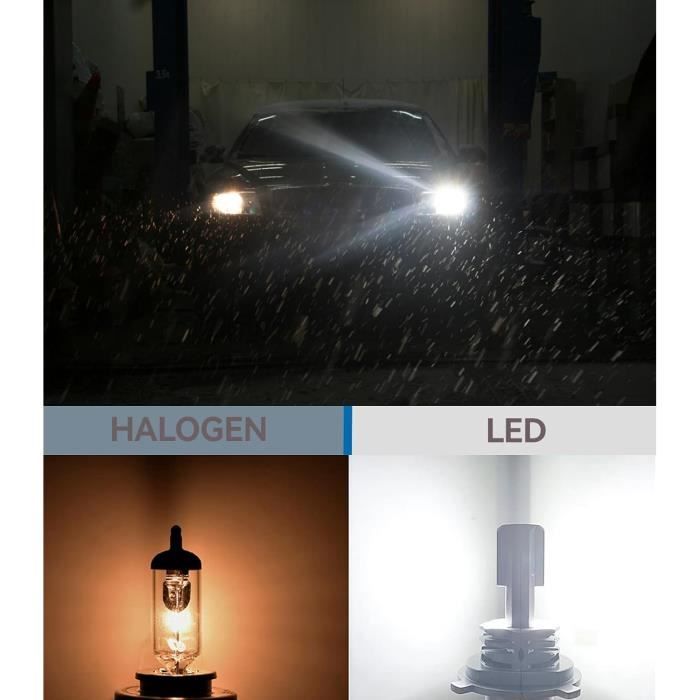 Sycreek Ampoule H4 LED,16000LM 6500K Les Feux De Route/de Croisement Phares Pour Voiture Et Moto,Tout-en-Un LED IP68 Étanche, Ampoules Auto De Rechange Pour Lampes Halogènes Et Kit Xenon